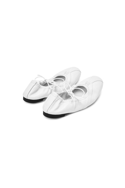 White Ballet-style Flats - ANN ANDELMAN