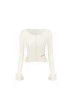 White Bell Sleeve Cardigan - ANN ANDELMAN