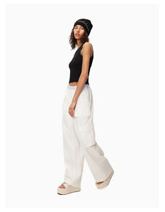 White Casual Utility Trousers - ANN ANDELMAN