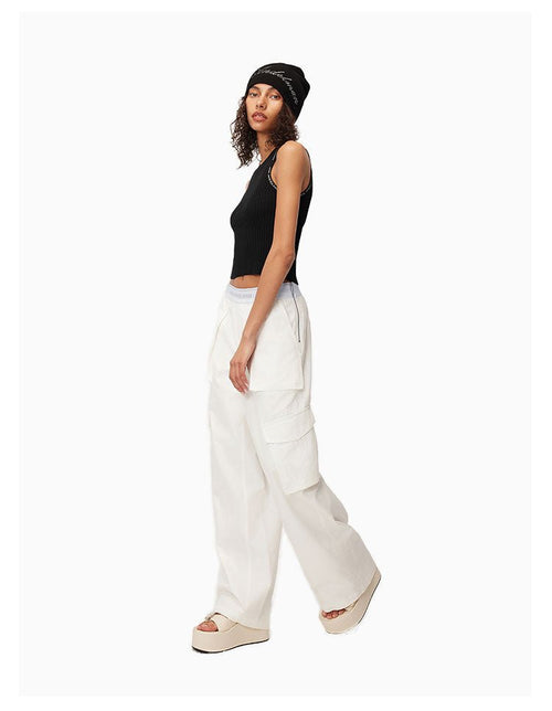 White Casual Utility Trousers - ANN ANDELMAN