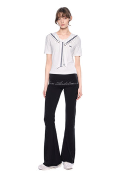 White Contrast Slim Fit T-shirt - ANN ANDELMAN