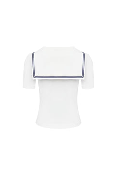 White Contrast Slim Fit T-shirt - ANN ANDELMAN