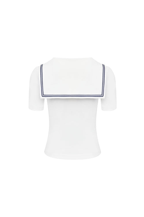 White Contrast Slim Fit T-shirt - ANN ANDELMAN