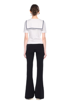 White Contrast Slim Fit T-shirt - ANN ANDELMAN