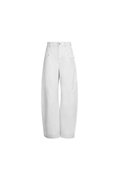 White Curved Shape Jeans - ANN ANDELMAN