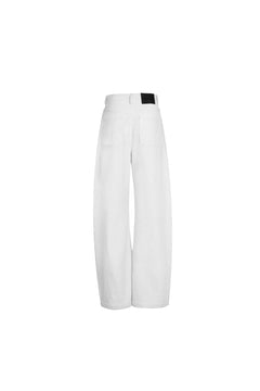 White Curved Shape Jeans - ANN ANDELMAN