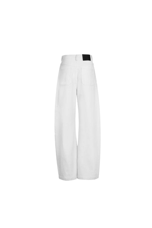 White Curved Shape Jeans - ANN ANDELMAN