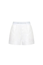 White Elastic Waist Cargo Shorts - ANN ANDELMAN