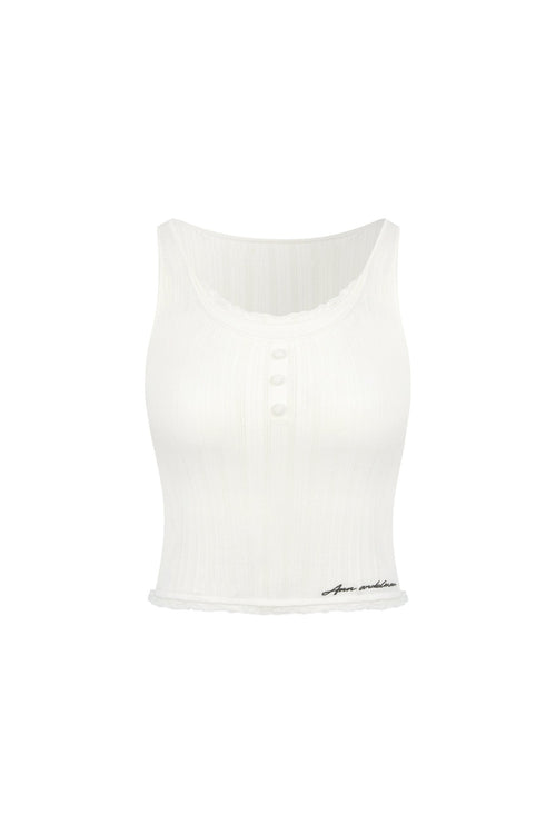 White Faux Two - piece Knit Vest - ANN ANDELMAN