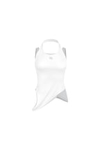 White Faux Two - piece Knit Vest with Irregular Hem - ANN ANDELMAN