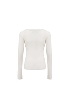 White Faux Two - piece Slim - fit Knit Top - ANN ANDELMAN