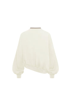 White Faux Two-piece Sweatshirt - ANN ANDELMAN