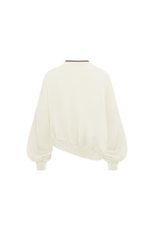 White Faux Two-piece Sweatshirt - ANN ANDELMAN