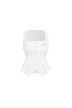 White Fitted Waist Open Collar Vest - ANN ANDELMAN