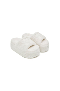 White Fluffy Slippers - ANN ANDELMAN
