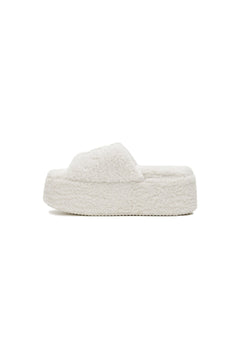 White Fluffy Slippers - ANN ANDELMAN