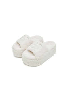 White Fluffy Slippers - ANN ANDELMAN