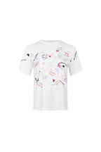White Graffiti Heart Print T-Shirt - ANN ANDELMAN