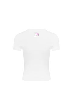 White Graffiti Heart Slim Fit T-Shirt - ANN ANDELMAN