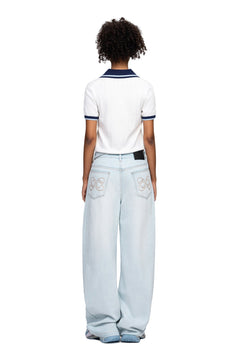 White Knitted Polo Shirt - ANN ANDELMAN