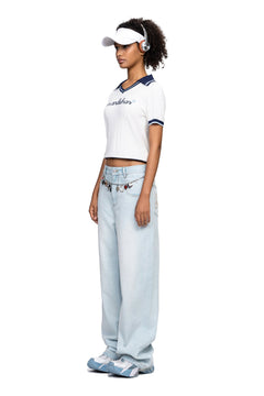 White Knitted Polo Shirt - ANN ANDELMAN