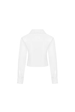 White Knotted Fitted Shirt - ANN ANDELMAN