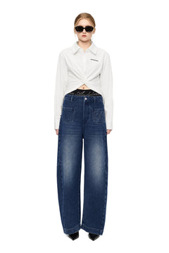 White Knotted Fitted Shirt - ANN ANDELMAN