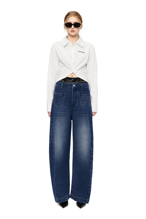 White Knotted Fitted Shirt - ANN ANDELMAN