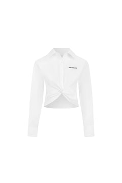 White Knotted Fitted Shirt - ANN ANDELMAN