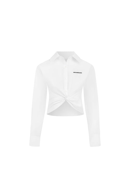 White Knotted Fitted Shirt - ANN ANDELMAN