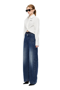 White Knotted Fitted Shirt - ANN ANDELMAN