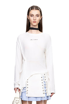 White Knotted Shirt - ANN ANDELMAN