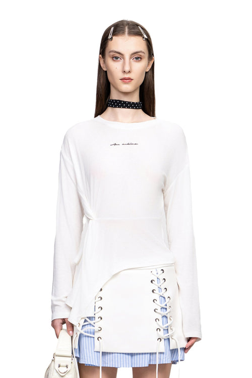 White Knotted Shirt - ANN ANDELMAN