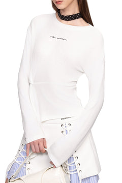 White Knotted Shirt - ANN ANDELMAN