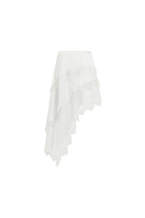 White Lace - trimmed Long Skirt - ANN ANDELMAN