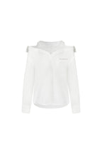 White Mesh Rhinestone - embellished Panel Shirt - ANN ANDELMAN