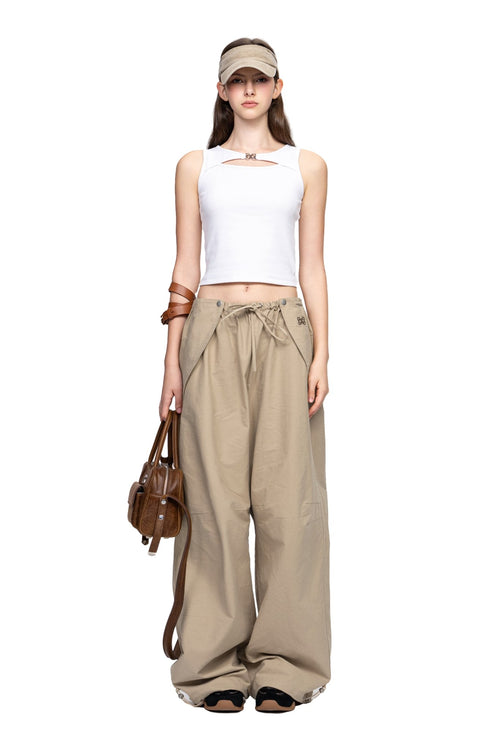 White Metal Button Hollow Vest - ANN ANDELMAN