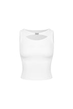 White Metal Button Hollow Vest - ANN ANDELMAN