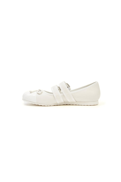 White Minimalist Flat with Adjustable - strap - ANN ANDELMAN