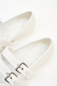 White Minimalist Flat with Adjustable - strap - ANN ANDELMAN