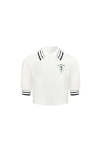White Nautical Short-sleeve Polo Shirt - ANN ANDELMAN