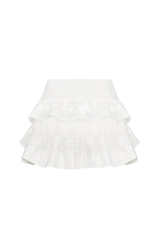 White Patchwork Cake Skirt - ANN ANDELMAN
