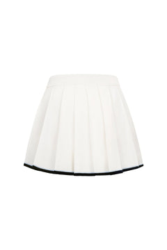 White Patchwork Knit Midi Skirt - ANN ANDELMAN