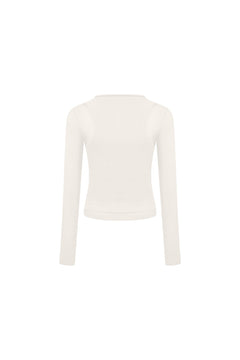 White Patchwork Knit Top - ANN ANDELMAN