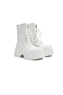 White Platform Martin Boots - ANN ANDELMAN