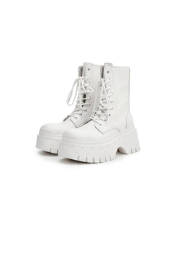 White Platform Martin Boots - ANN ANDELMAN