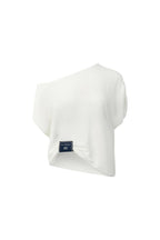 White Relaxed Off-shoulder Collar Top - ANN ANDELMAN