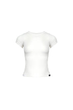 White Round Neck Short Sleeves with Label - ANN ANDELMAN