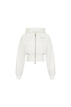 White Short Double Zipper High Waist Hoodie - ANN ANDELMAN