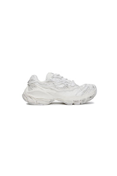 White Split Distressed Sneakers - ANN ANDELMAN